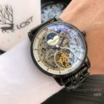 Solid Black Patek Philippe Skeleton Moonphase watch New Replica